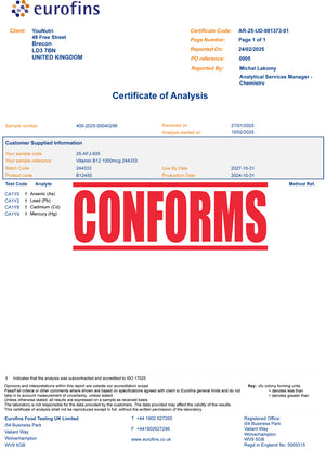 Vitamin B12 Methylcobalamin 1000µg