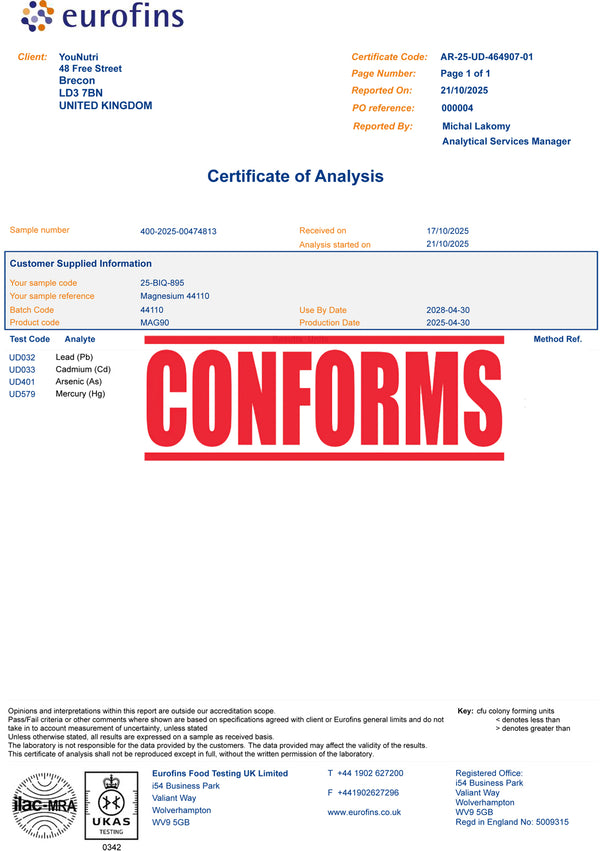 Magnesium Bisglycinate + Aquamin® - Safe & Gentle